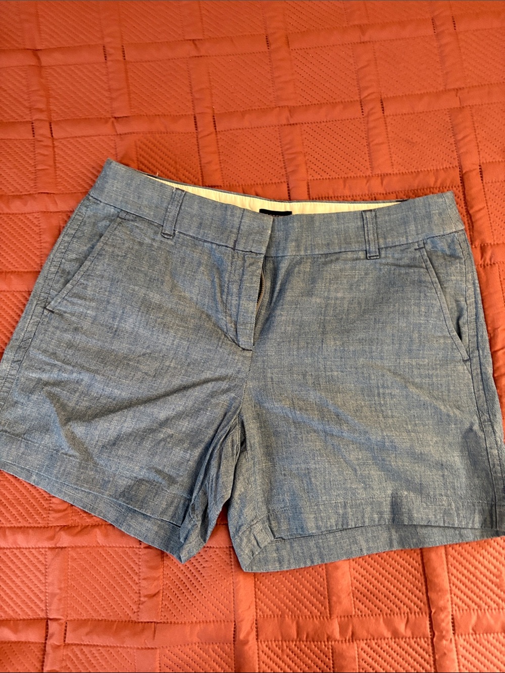 J. Crew Chambray Bermuda Shorts in Light Blue